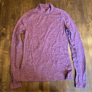 Wicked Wool Womens Mock Neck Turtleneck Baselayer Top Outdoor Size Small Purple